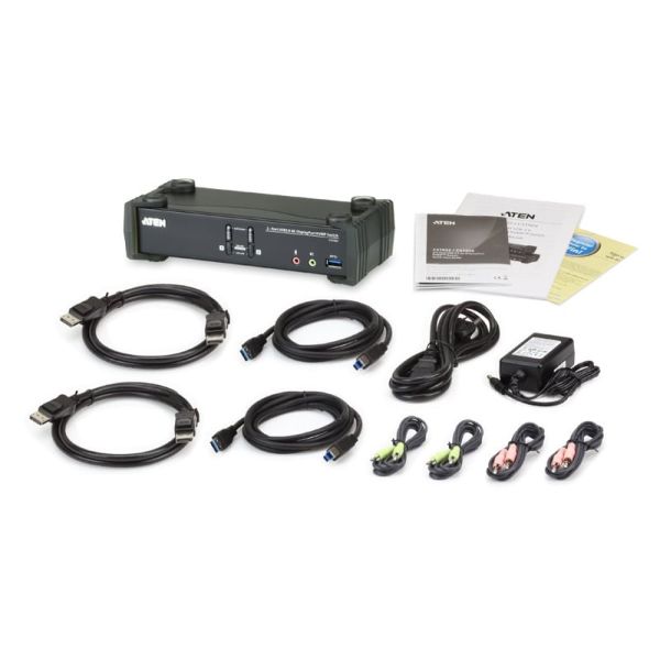 ATEN 2-poorts USB 3.0 4K DisplayPort KVMP™-schakelaar (kabels meegeleverd) (CS1922-AT-G)