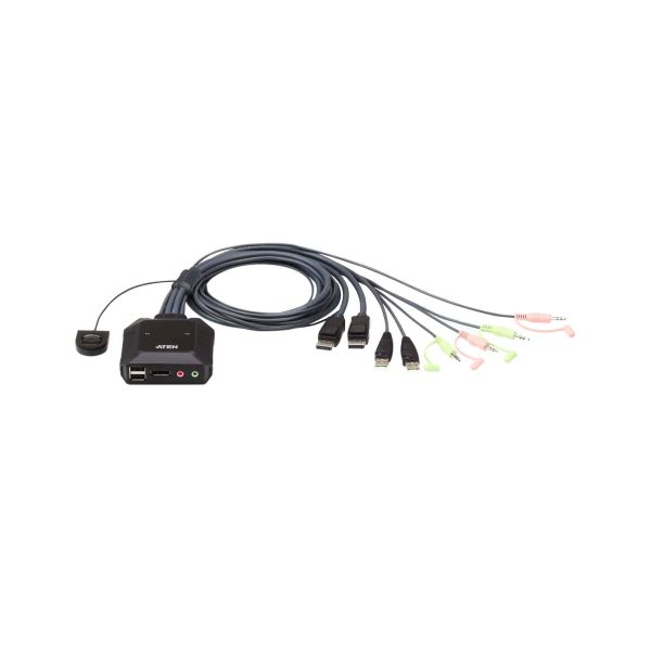 ATEN 2-poorts USB DisplayPort-kabel KVM-switch met externe poortselectieschakelaar (CS22DP-AT) ATEN 2-poorts USB DisplayPort-kabel KVM-switch met externe poortselectieschakelaar (CS22DP-AT)