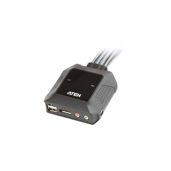 ATEN 2-poorts USB DisplayPort-kabel KVM-switch met externe poortselectieschakelaar (CS22DP-AT)