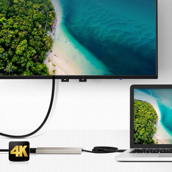 ATEN USB-C Mini Dock met meerdere poorten en stroomdoorvoer (UH3239)