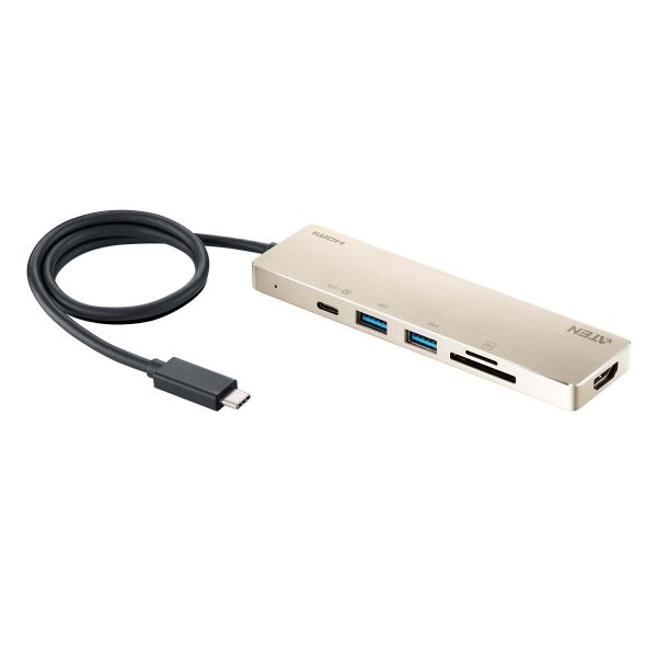 ATEN USB-C Mini Dock met meerdere poorten en stroomdoorvoer (UH3239)