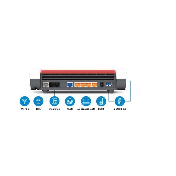 FRITZ!Box 7590 AX draadloze router Gigabit Ethernet Dual-band (2.4 GHz / 5 GHz) Wit (20002998)