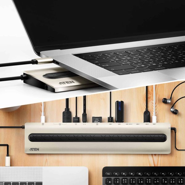 ATEN USB-C Multiport Dock met Power Pass-Through (UH3237)
