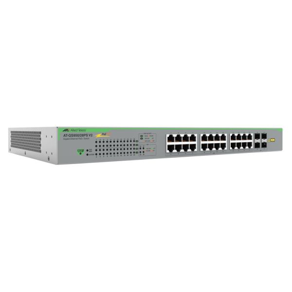 Allied Telesis AT-GS950/28PSV2-50 netwerk-switch Unmanaged Gigabit Ethernet (10/100/1000) Power over Ethernet (PoE) Grijs (AT-GS950/28PSV2-50)
