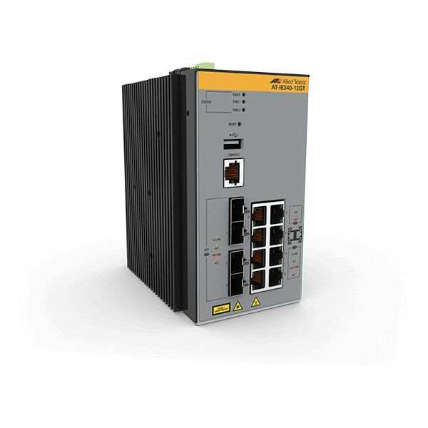 Allied Telesis AT-IE340-12GT-80 Managed L3 Gigabit Ethernet (10/100/1000) Grijs (AT-IE340-12GT-80)