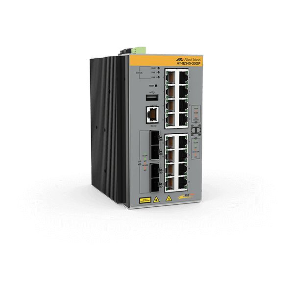 Allied Telesis AT-IE340-20GP-80 Managed L3 Gigabit Ethernet (10/100/1000) Power over Ethernet (PoE) Grijs (AT-IE340-20GP-80)