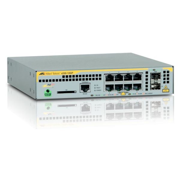 Allied Telesis AT-x230-10GP-50 Managed L2+ Gigabit Ethernet (10/100/1000) Power over Ethernet (PoE) Grijs (AT-X230-10GP-NCA1)