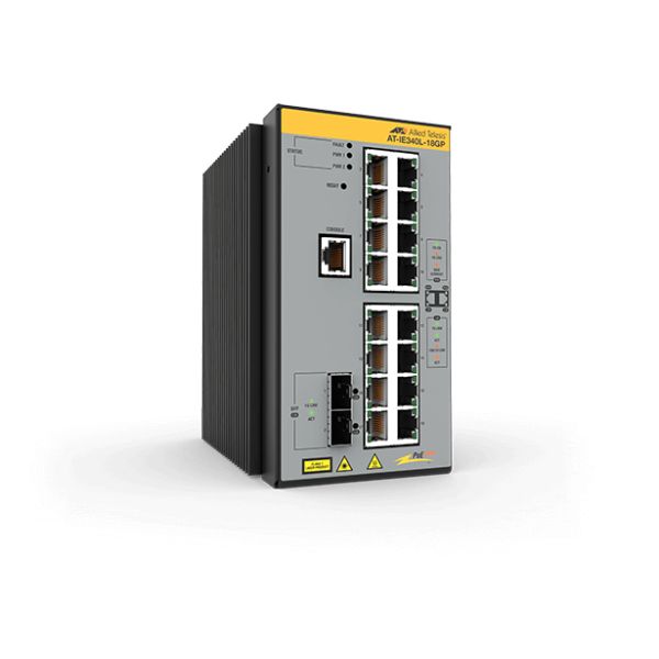 Allied Telesis AT-IE340L-18GP-80 Managed L3 Gigabit Ethernet (10/100/1000) Power over Ethernet (PoE) Grijs (IE340L-18GP-80)