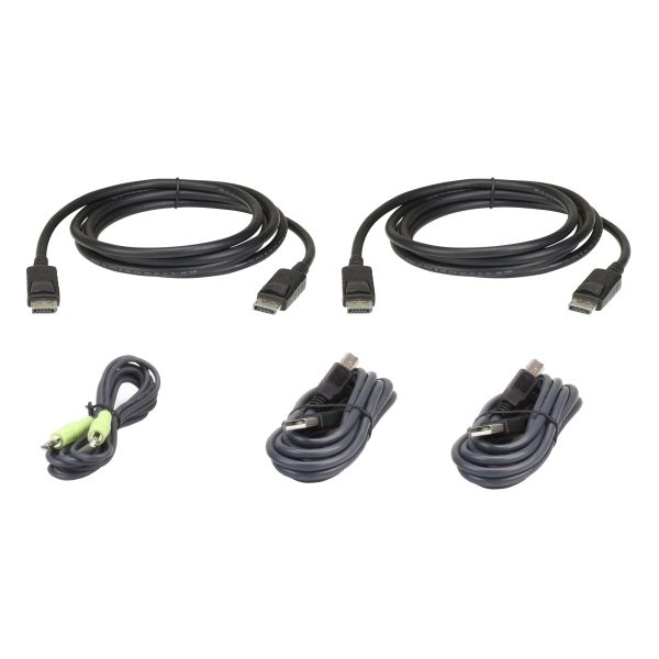 ATEN 1.8M USB DisplayPort Dubbel Beeldscherm Veilige KVM Kabelpakket (2L-7D02UDPX5)