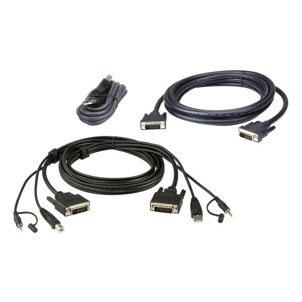 ATEN 3M USB DVI-D Dubbelvoudige Link Dubbel Beeldscherm Veilige KVM Kabelpakket (2L-7D03UDX5)
