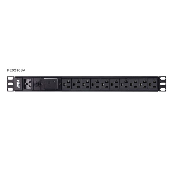 ATEN Standaard 1U PDU met overspanningsbeveiliging (PE0210SG-AT-G)