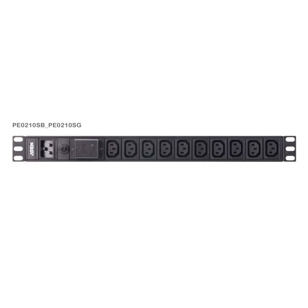 ATEN Standaard 1U PDU met overspanningsbeveiliging (PE0210SG-AT-G)