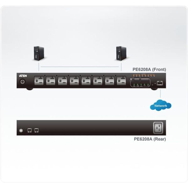 ATEN PE6208G energiedistributie 8 AC-uitgang(en) 1U Zwart (PE6208G-ATA-G)