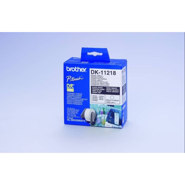 Brother DK-11218 Round Labels Wit (DK-11218)