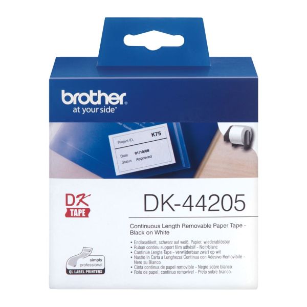 Brother Verwijderbare witte papiertape 62 mm (DK-44205)