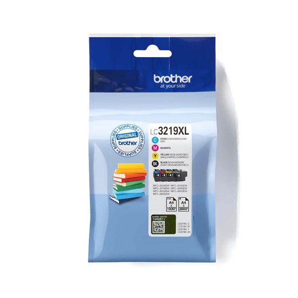Brother LC3219XLVALBP tonercartridge 4 stuk(s) Origineel Zwart, Cyaan, Magenta, Geel (LC-3219XLVAL) Brother LC3219XLVALBP tonercartridge 4 stuk(s) Origineel Zwart, Cyaan, Magenta, Geel (LC-3219XLVAL)