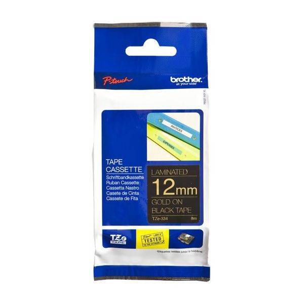 Brother Tape gelamineerd 12mm (TZE-334) Brother Tape gelamineerd 12mm (TZE-334)