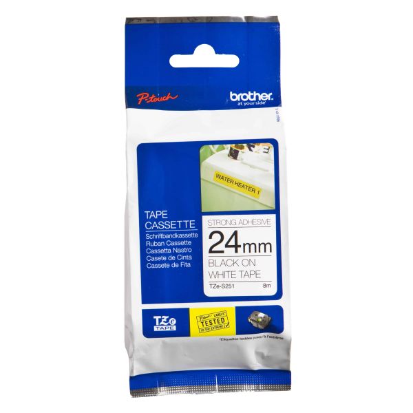 Brother TZeS251 labelprinter-tape Zwart op wit TZ (TZE-S251) Brother TZeS251 labelprinter-tape Zwart op wit TZ (TZE-S251)