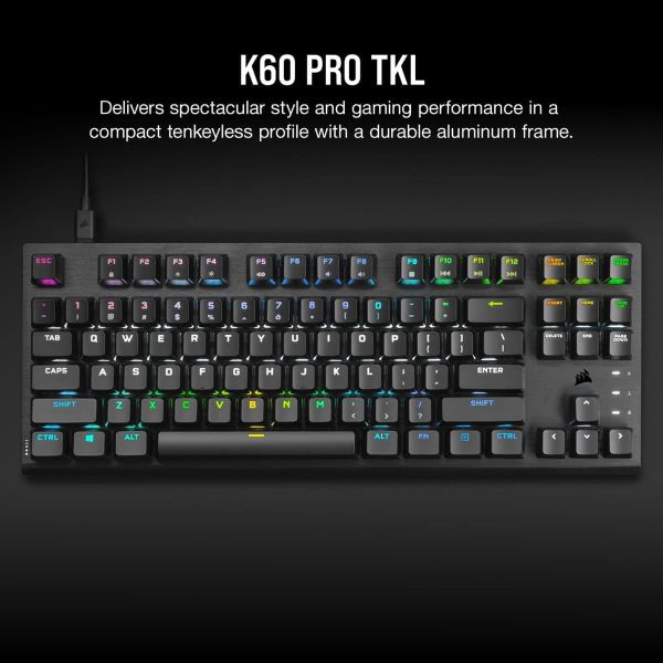 Corsair K60 PRO TKL toetsenbord USB QWERTY US International Zwart (CH-911D01A-NA)