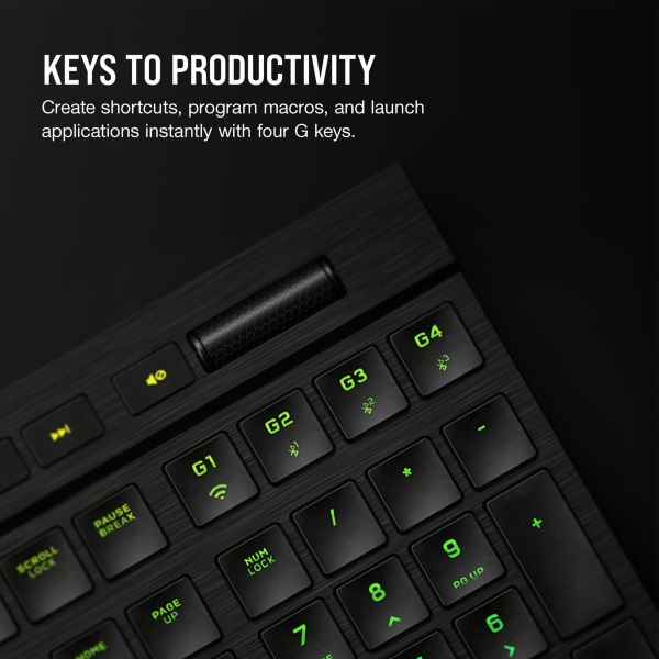 Corsair K100 AIR toetsenbord USB + RF Wireless + Bluetooth QWERTY Engels Zwart (CH-913A01U-NA)