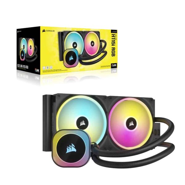 Corsair H115I Processor Kit voor vloeistofkoeling 14 cm Zwart (CW-9061002-WW)