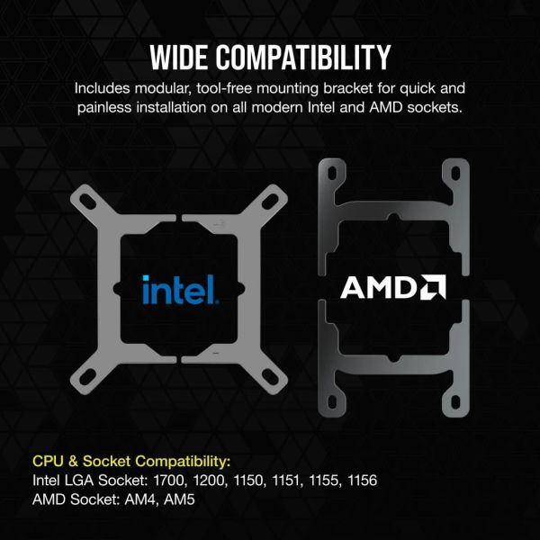 Corsair H115I Processor Kit voor vloeistofkoeling 14 cm Zwart (CW-9061002-WW)