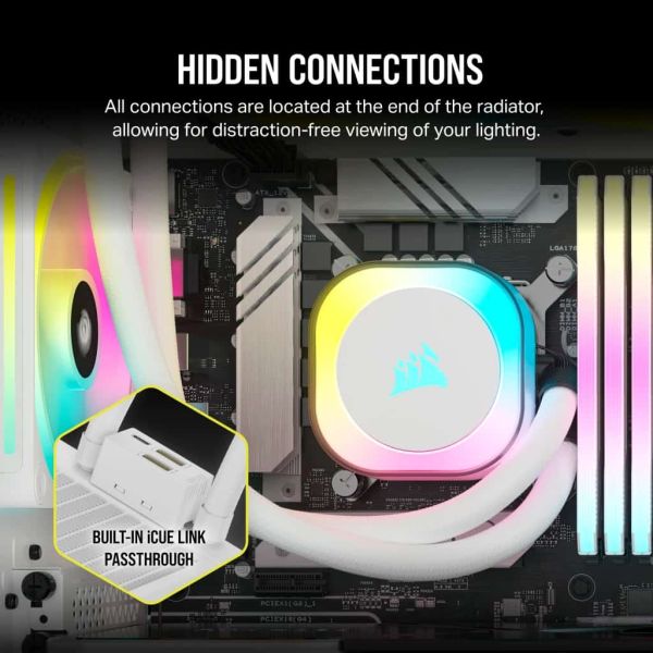 Corsair H100I Processor Hybride koeler 12 cm Wit (CW-9061005-WW)