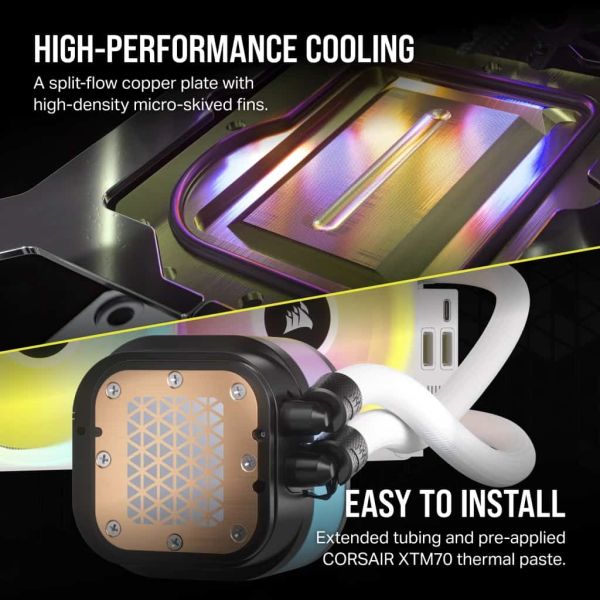 Corsair H100I Processor Hybride koeler 12 cm Wit (CW-9061005-WW)