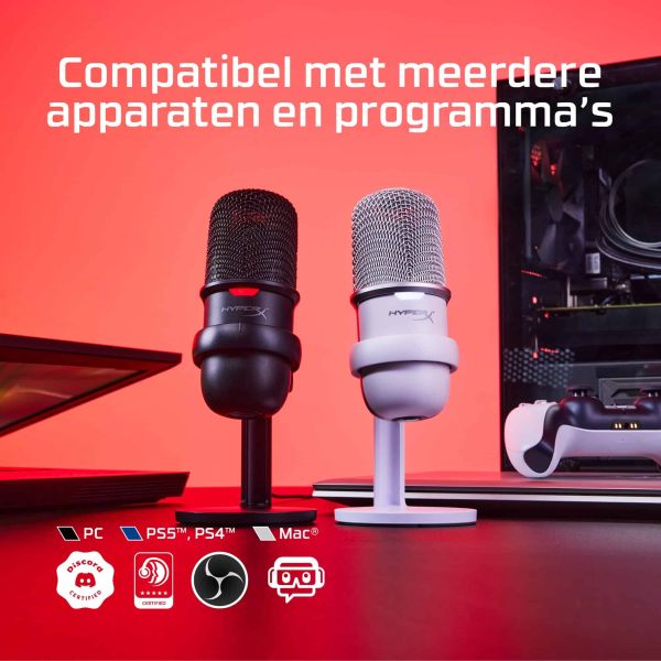 HyperX SoloCast - USB Microphone (White) Wit Microfoon voor spelcomputers (519T2AA)