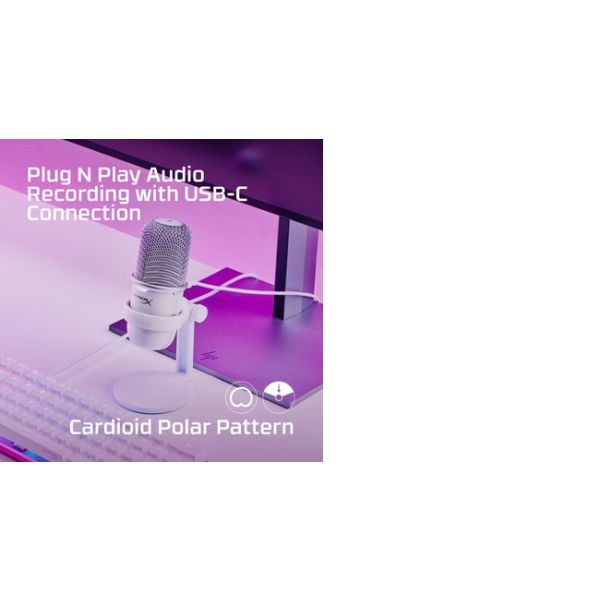 HyperX SoloCast - USB Microphone (White) Wit Microfoon voor spelcomputers (519T2AA)