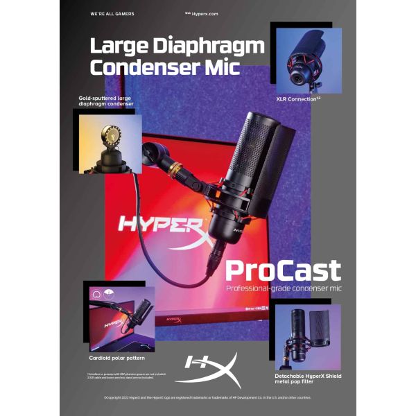 HyperX ProCast Microphone Zwart (699Z0AA)