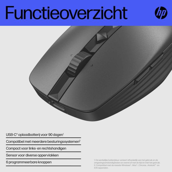 HP 715 oplaadbare muis voor meerdere apparaten (6E6F0AA)