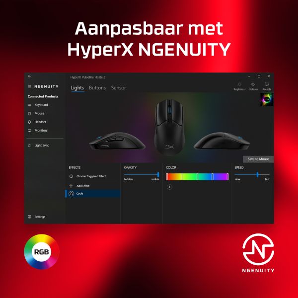 HyperX Pulsefire Haste 2 - gamingmuis (zwart) (6N0A7AA)