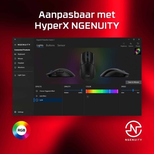 HyperX Pulsefire Haste 2 - gamingmuis (wit) (6N0A8AA)