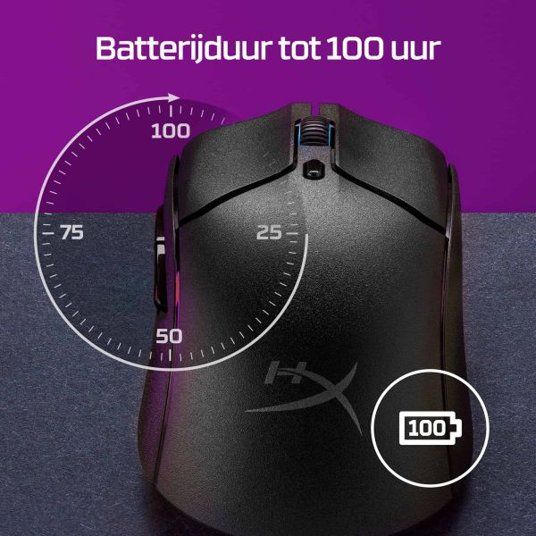 HyperX Pulsefire Haste 2 - draadloze gamingmuis (wit) (6N0A9AA)