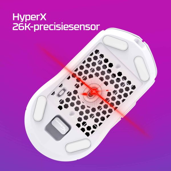 HyperX Pulsefire Haste 2 - draadloze gamingmuis (wit) (6N0A9AA)