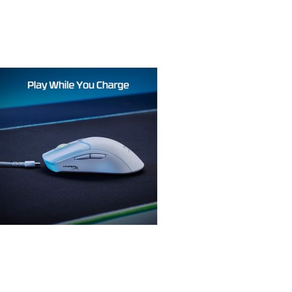 HyperX Pulsefire Haste 2 - draadloze gamingmuis (wit) (6N0A9AA)
