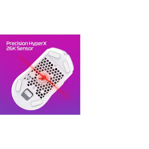 HyperX Pulsefire Haste 2 - draadloze gamingmuis (wit) (6N0A9AA)
