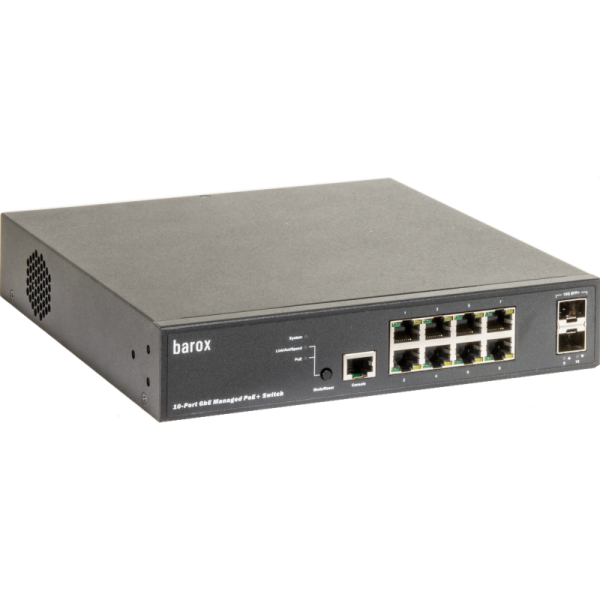 barox Switch 8-Port 10/100/1000TX PoE 2x1G/10G SFP Managem. (RY-LGSP28-10)
