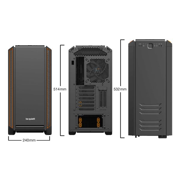 be quiet! Silent Base 601 Midi Tower Zwart, Oranje (BG025)