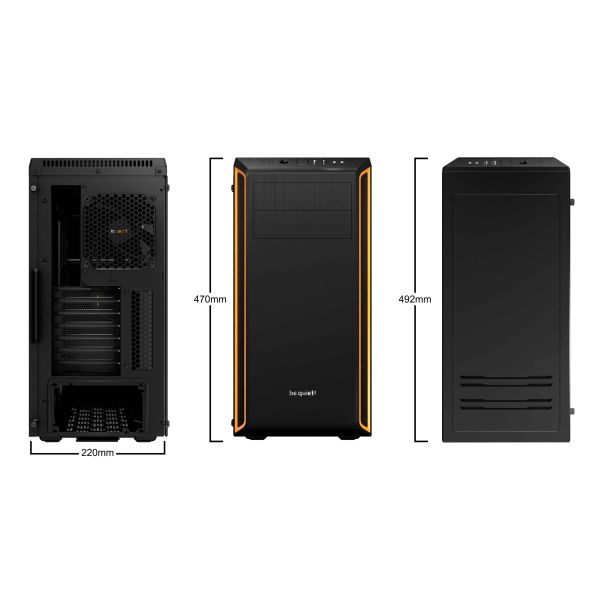 be quiet! Pure Base 600 Window Midi Tower Zwart, Oranje (BGW20)