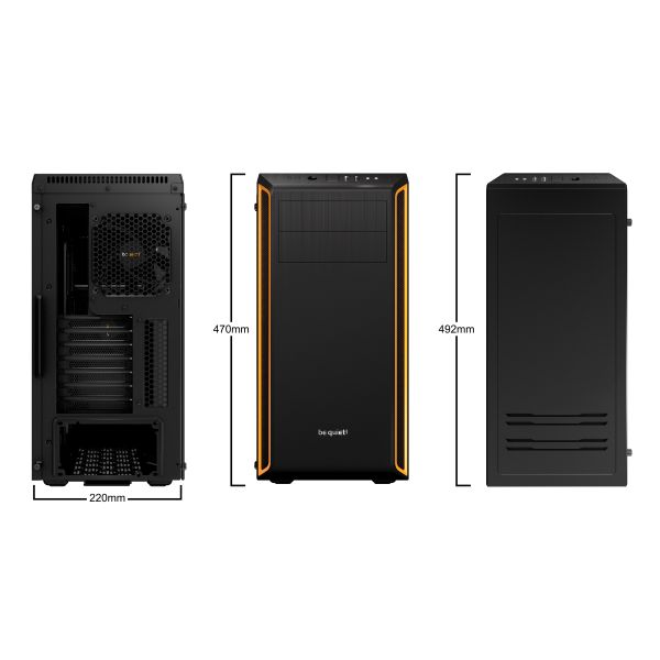 be quiet! Pure Base 600 Window Midi Tower Zwart, Oranje (BGW20)