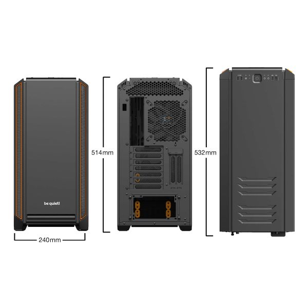 be quiet! Silent Base 601 Window Midi Tower Zwart, Oranje (BGW25)