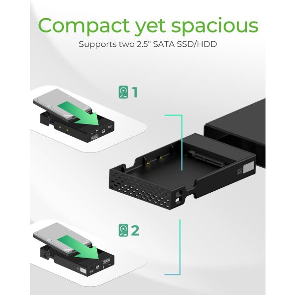 ICY BOX IB-RD2253-C31 HDD-/SSD-behuizing Zwart 2.5 (IB-RD2253-C31)