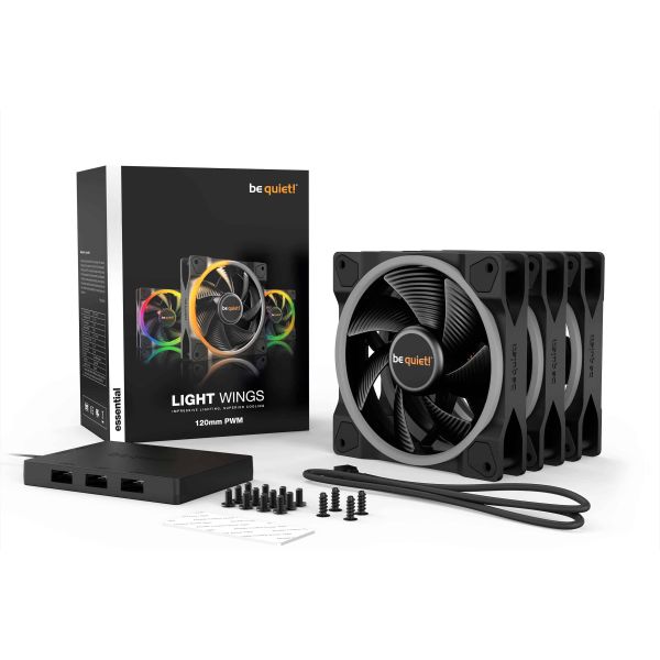 be quiet! Light Wings | 120mm PWM Triple Pack Computer behuizing Ventilator 12 cm Zwart 3 stuk(s) (BL076)