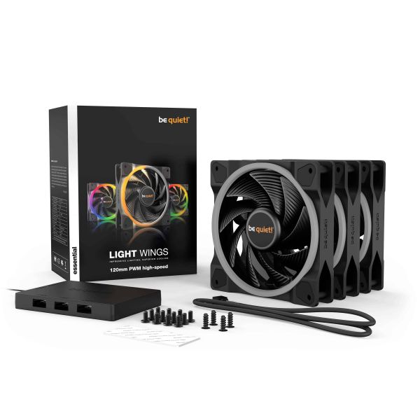 be quiet! Light Wings | 120mm PWM Triple Pack high-speed Computer behuizing Ventilator 12 cm Zwart 3 stuk(s) (BL077)