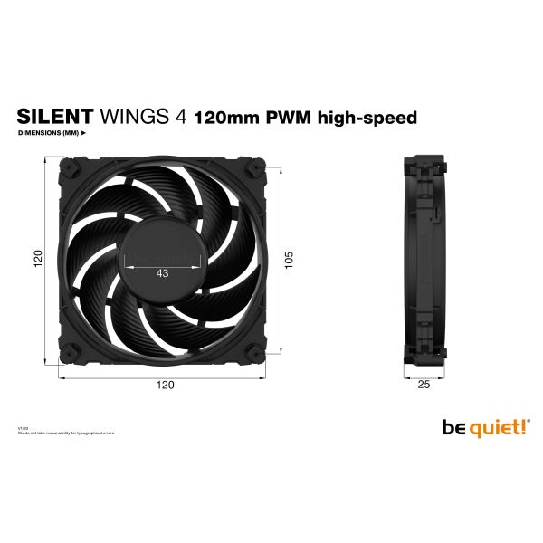 be quiet! SILENT WINGS 4 | 120mm PWM Computer behuizing Ventilator 12 cm Zwart 1 stuk(s) (BL094)