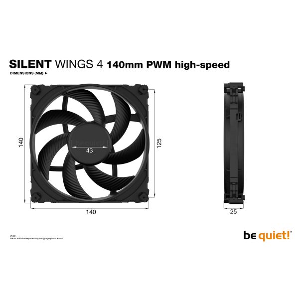 be quiet! SILENT WINGS 4 | 140mm PWM Computer behuizing Ventilator 14 cm Zwart 1 stuk(s) (BL097)