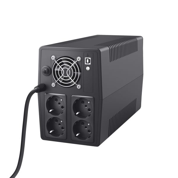 Trust Paxxon 1500VA UPS - Noodstroomvoorziening – 4 stopcontacten – 900W capaciteit – Zwart (23505) Trust Paxxon 1500VA UPS - Noodstroomvoorziening – 4 stopcontacten – 900W capaciteit – Zwart (23505)