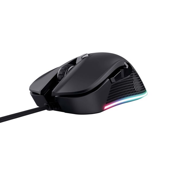Trust GXT 922 YBAR Gaming Muis - Bedrade gamingmuis – 6 programmeerbare knoppen – 7200 DPI – Zwart (24729)